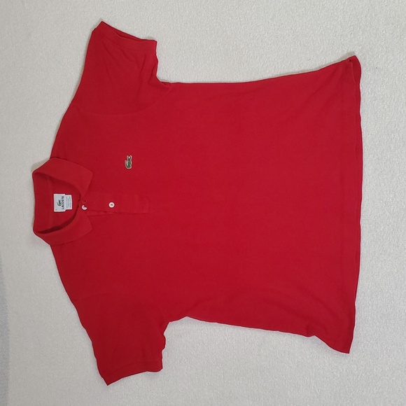 Lacoste Red Polo Uniform Shirt Size 5 (Large) Men's - Picture 1 of 7
